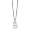 Sterling Silver Rhodium-plated Cutout Letter B Initial Necklace