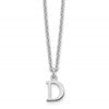 Sterling Silver Rhodium-plated Cutout Letter D Initial Necklace
