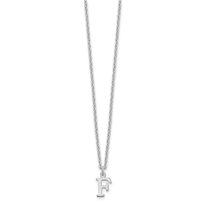 Sterling Silver Rhodium-plated Cutout Letter F Initial Necklace