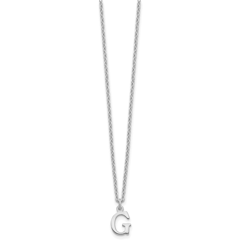 Sterling Silver Rhodium-plated Cutout Letter G Initial Necklace