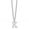 Sterling Silver Rhodium-plated Cutout Letter K Initial Necklace