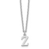 Sterling Silver Rhodium-plated Cutout Letter Z Initial Necklace