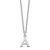 10k White Gold Cut-out Letter A Initial 18 inch Necklace