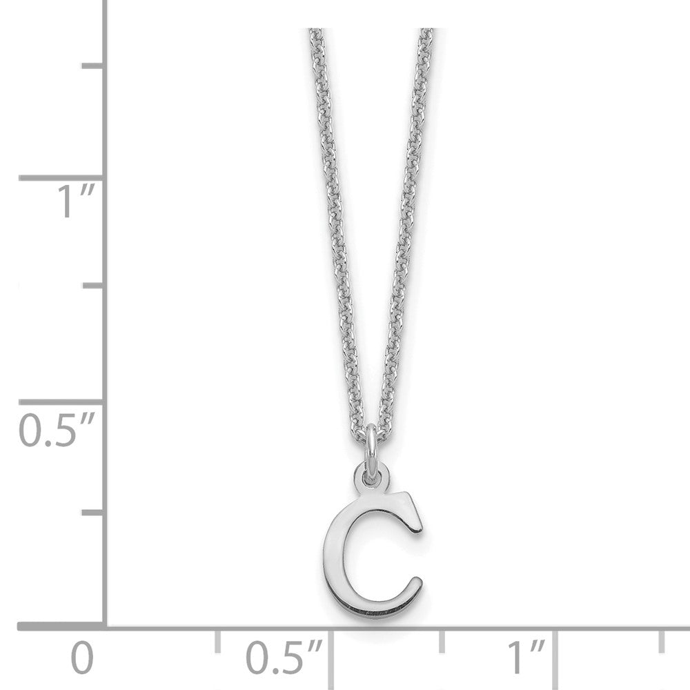 10k White Gold Cut-out Letter C Initial 18 inch Necklace