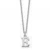 10k White Gold Cut-out Letter E Initial 18 inch Necklace
