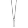 10k White Gold Cut-out Letter I Initial 18 inch Necklace