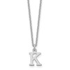 10k White Gold Cut-out Letter K Initial 18 inch Necklace