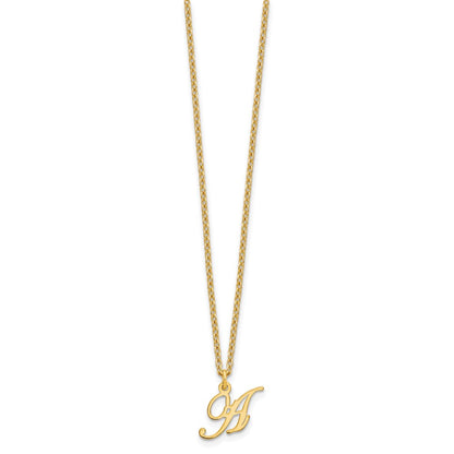 Sterling Silver Gold-plated Letter A Initial Necklace