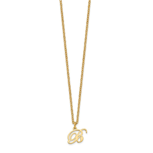 Sterling Silver Gold-plated Letter B Initial Necklace