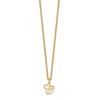 Sterling Silver Gold-plated Letter C Initial Necklace