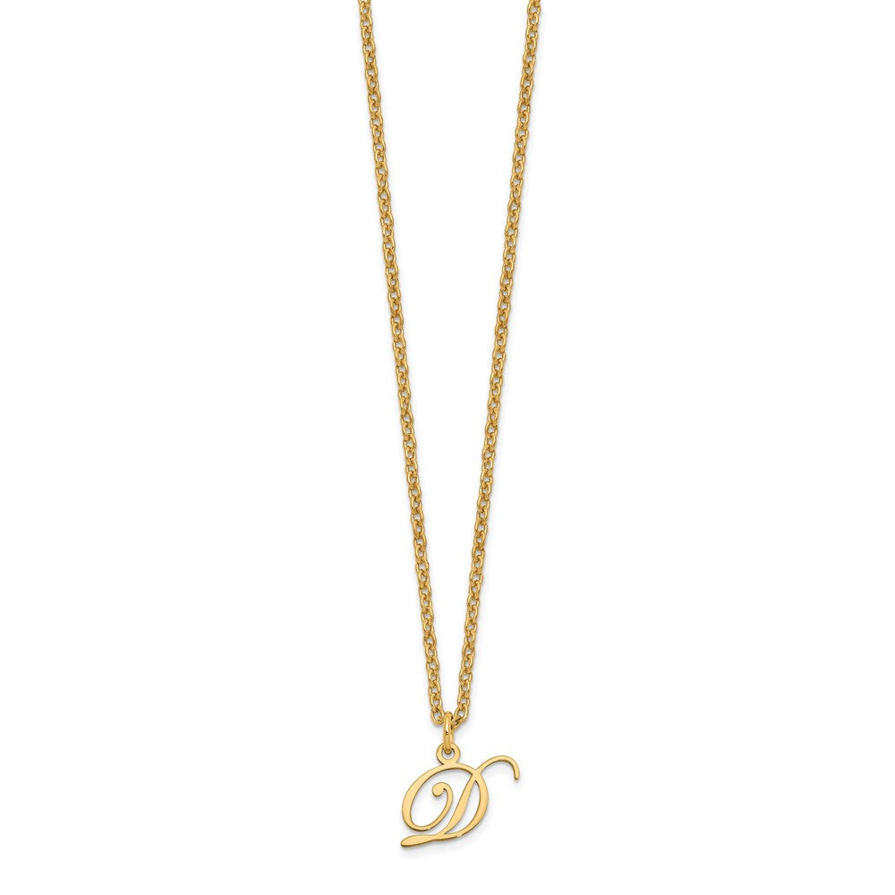 Sterling Silver Gold-plated Letter D Initial Necklace