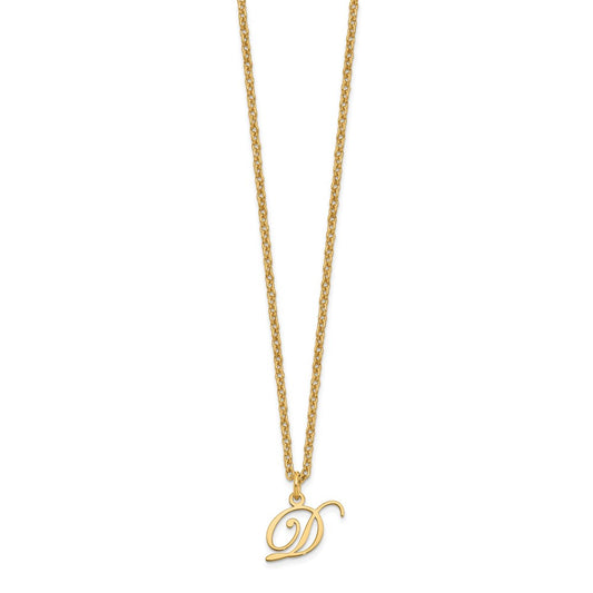 Sterling Silver Gold-plated Letter D Initial Necklace