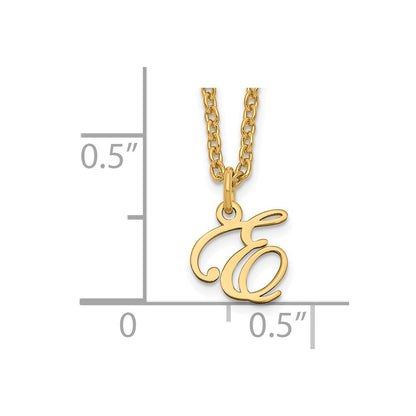 Sterling Silver Gold-plated Letter E Initial Necklace