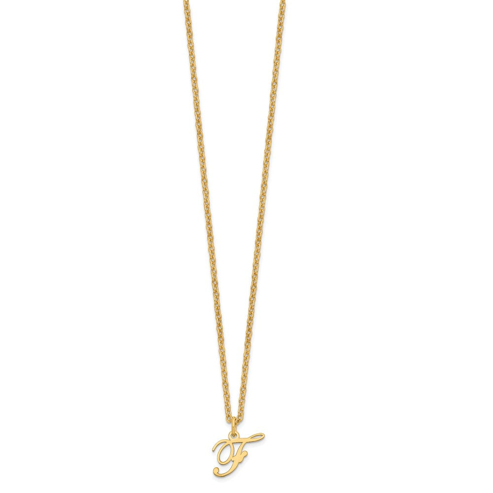 Sterling Silver Gold-plated Letter F Initial Necklace