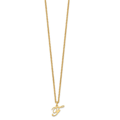 Sterling Silver Gold-plated Letter F Initial Necklace