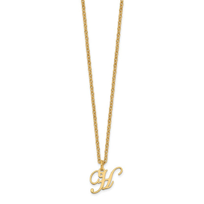 Sterling Silver Gold-plated Letter H Initial Necklace