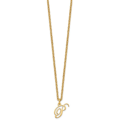 Sterling Silver Gold-plated Letter P Initial Necklace