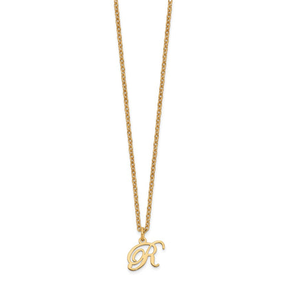 Sterling Silver Gold-plated Letter R Initial Necklace
