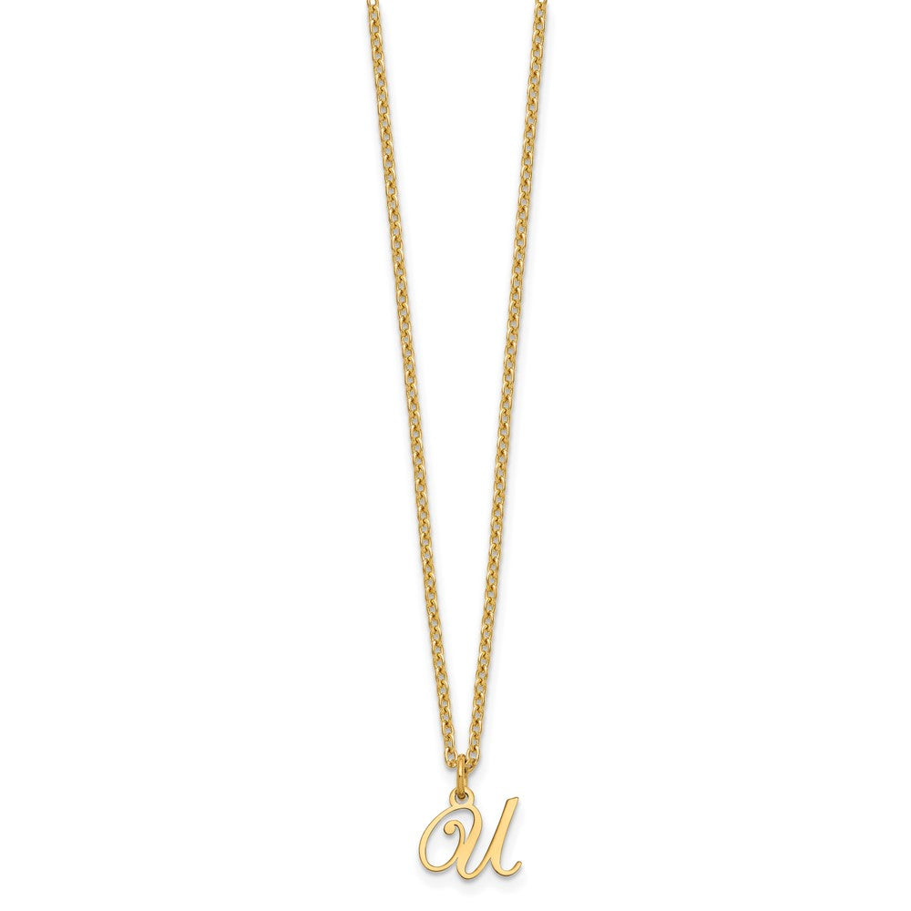 Sterling Silver Gold-plated Letter U Initial Necklace