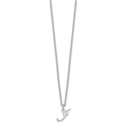 Sterling Silver Rhodium-plated Letter M Initial Necklace