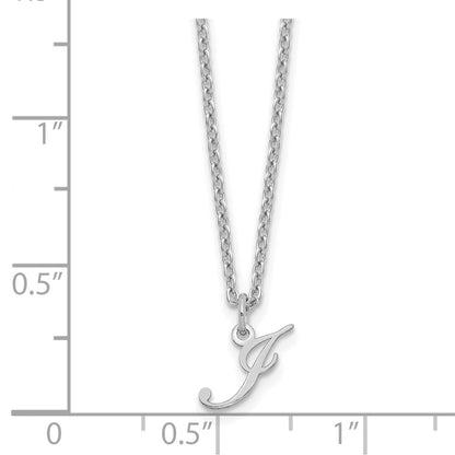 Sterling Silver Rhodium-plated Letter M Initial Necklace