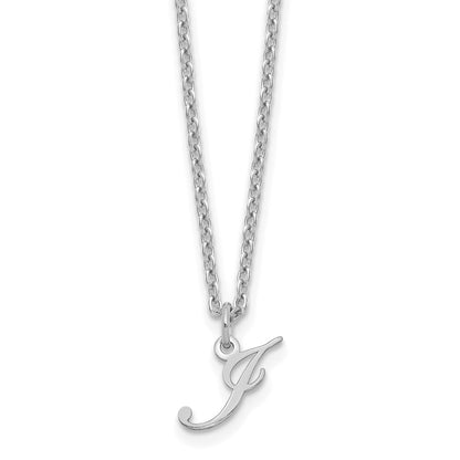 Sterling Silver Rhodium-plated Letter M Initial Necklace