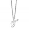 Sterling Silver Rhodium-plated Letter T Initial Necklace