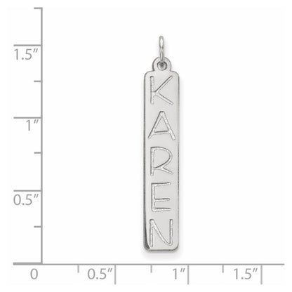 10k White Gold Large Garfield Font  Bar Charm