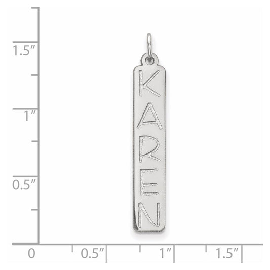 10k White Gold Large Garfield Font  Bar Charm