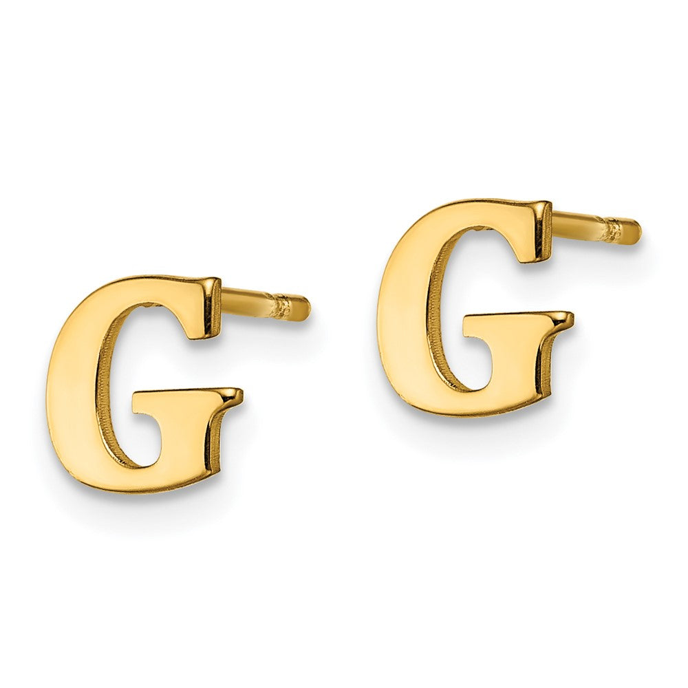 Sterling Silver Gold-plated Letter G Initial Post Earrings