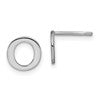 Sterling Silver Rhodium-plated Letter O Initial Post Earrings