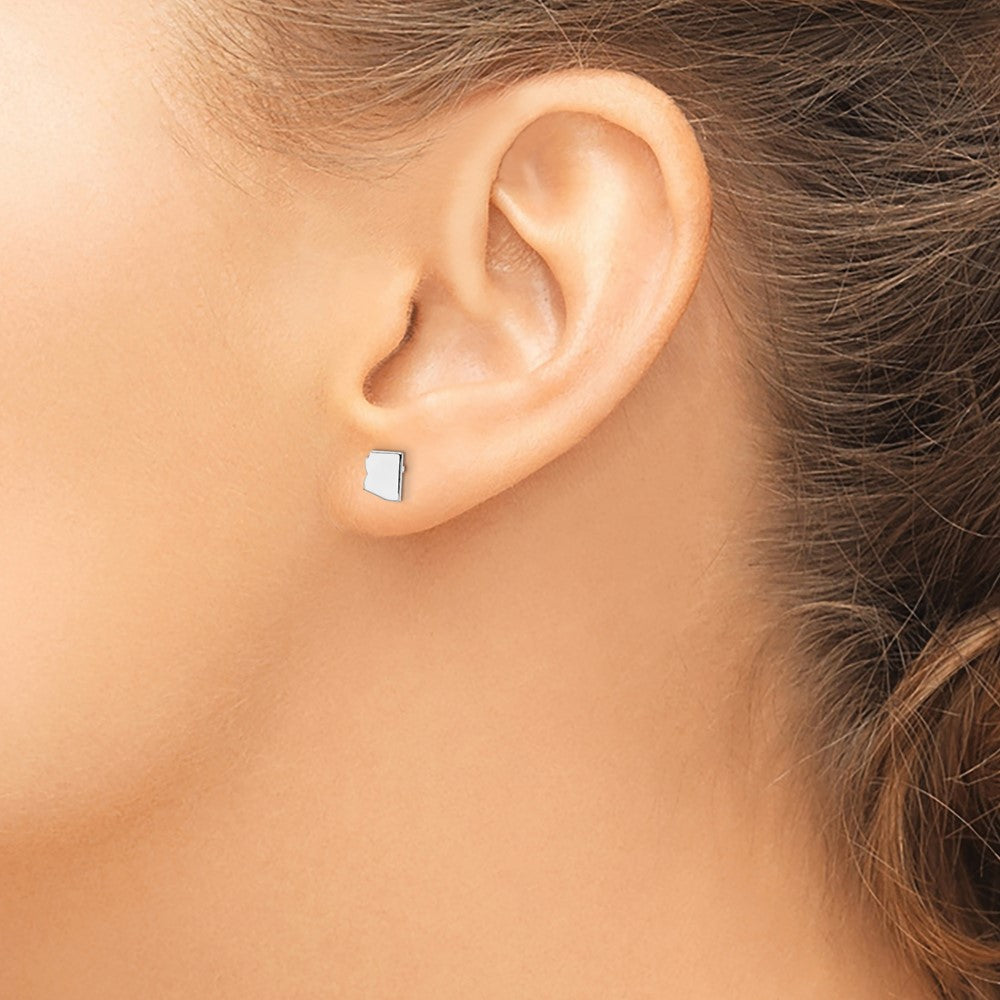 Sterling Silver/Rhodium-plated Arizona State Earrings