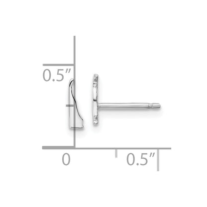 Sterling Silver/Rhodium-plated Delaware State Earrings