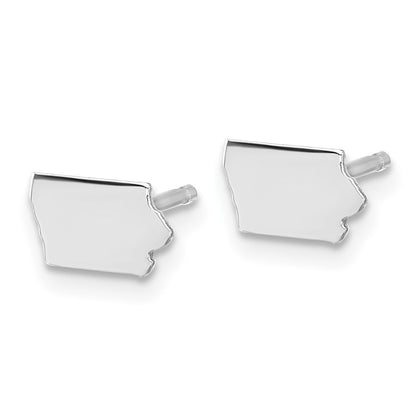 Sterling Silver/Rhodium-plated Iowa State Earrings