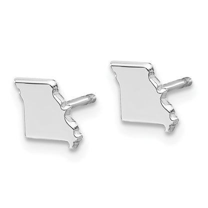 Sterling Silver/Rhodium-plated Missouri State Earrings