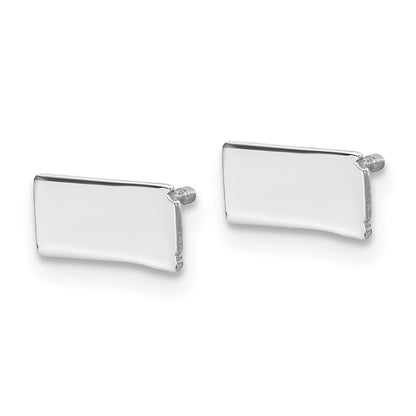Sterling Silver/Rhodium-plated North Dakota State Earrings