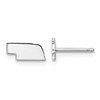 Sterling Silver/Rhodium-plated Nebraska State Earrings