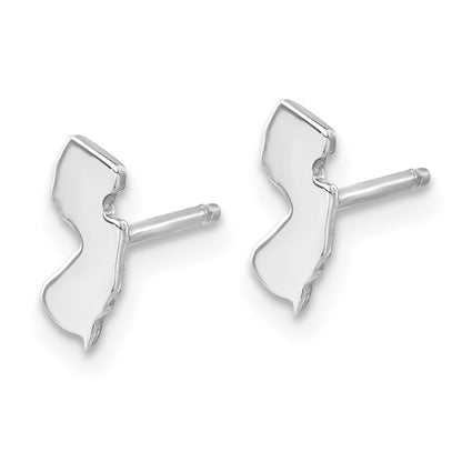 Sterling Silver/Rhodium-plated New Jersey State Earrings
