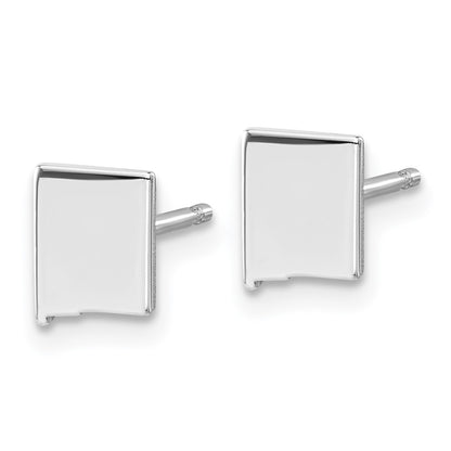 Sterling Silver/Rhodium-plated New Mexico State Earrings