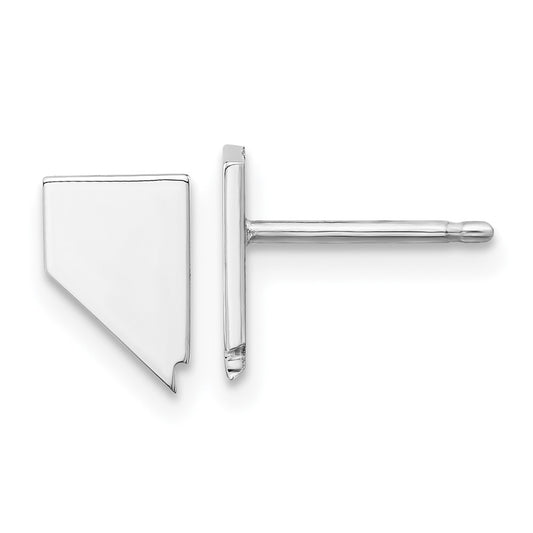 Sterling Silver/Rhodium-plated Nevada State Earrings