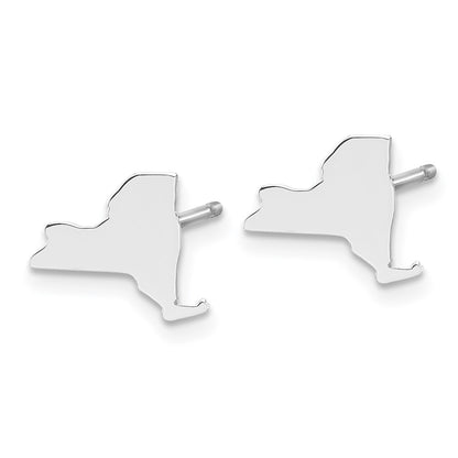 Sterling Silver/Rhodium-plated New York State Earrings
