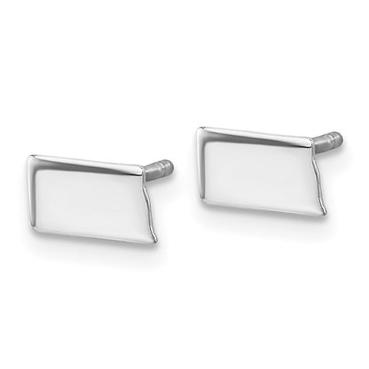 Sterling Silver/Rhodium-plated South Dakota State Earrings