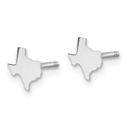 Sterling Silver/Rhodium-plated Texas State Earrings