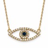 10k 1/6 carat Diamond and Sapphire Evil Eye 18 inch Necklace