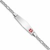 Sterling Silver Rhodium-plated Medical ID Figaro Link Bracelet