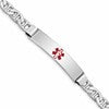 Sterling Silver Rhodium-plated Medical ID Anchor Link Bracelet