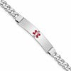 Sterling Silver Rhodium-plated Medical ID Curb Link Bracelet