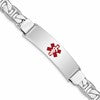 Sterling Silver Rhodium-plated Medical ID Anchor Link Bracelet