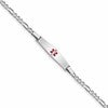 Sterling Silver Rhodium-plated Medical ID Figaro Link Bracelet