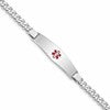 Sterling Silver Rhodium-plated Medical ID Curb Link Bracelet